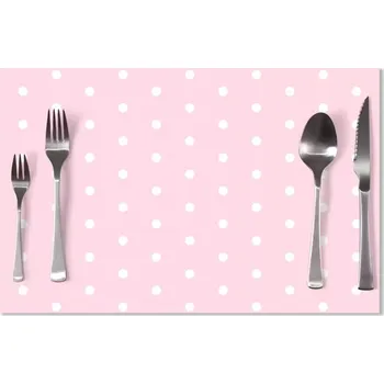 prostírání Sablio Prostírání Bílé puntíky na růžové: 40x30cm