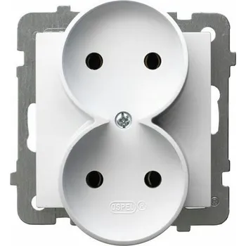 Elektrická zásuvka Elektrická zásuvka nástěnná zapuštěná Ospel As bílá GP-2GR/m/00