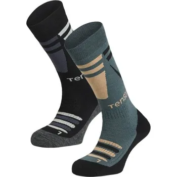 Pánské termo ponožky Lyžařské ponožky TENSON CORE SKI SOCK 2PK 40/42 Tmavě zelená, Černá, Mix