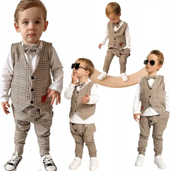 Dámská vesta Rozepínací vesta pro chlapce - kr GOLD elegantní SVATBA KŘEST pohodlná 68