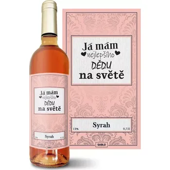 Víno Sablio Růžové víno Já mám nejlepšího dědu na světě: 0,75 l