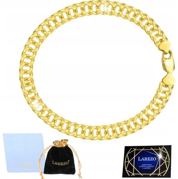 Náramek Náramek ROMBO zlatý dvojitý pancéřový pánský 21cm plný 2mm STŘÍBRO 925