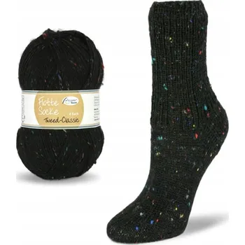 Příze Ponožková příze Rellana 4-fach Tweed Classic 1503 / černá