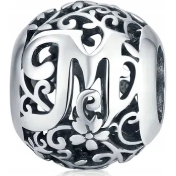 Přívěsek G306 Přívěsek písmeno M, korálek s písmenem, stříbro 925