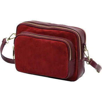 Kabelka Vera Pelle kabelka kožená kabelka přes rameno z pravé kůže červená