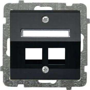 Elektrická zásuvka OSPEL Rámeček zásuvky dvojité šikmé ČERNÁ METALÍZA SONATA GPK-2RS/p/33