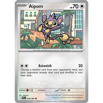 Karetní hra Pokémon PFL 078/094 Aipom - Phantasmal Flames Stav: Near Mint, Verze: NORMAL