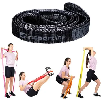 Insportline Posilovací guma inSPORTline Rand XXX Strong 208x3,3 cm / 17 kg Barva černá
