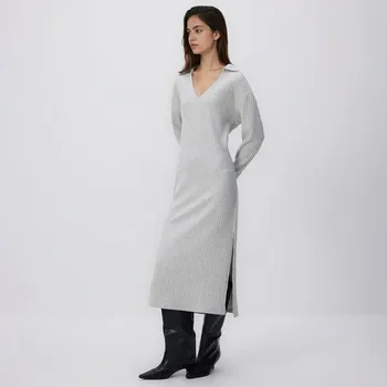 Dámské šaty Reserved - Žerzejové šaty s příměsí viskózy - světle šedá - 145IV-09M - 145IV-09M-S