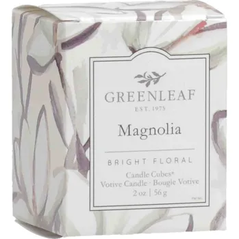 Svíčka Votivní svíčka Magnolia bílá, hnědá, modrá 4,5x4,8x6