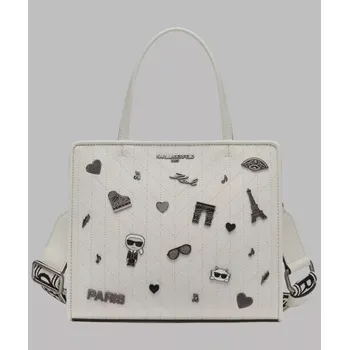 Kabelka KARL LAGERFELD PARIS dámská kabelka MAYBELLE bílá se zlatými detaily