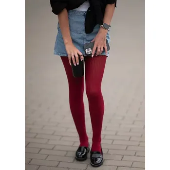 Dámské punčochy Dámské punčocháče Agáta plus 120 DEN - 5 (XL) / bordová