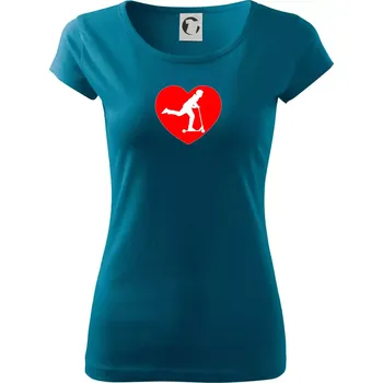 Dámské tričko Koloběžka srdce - Dámské triko Pure - 3XL ( Petrolejová )
