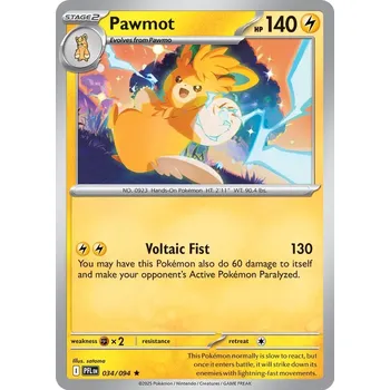 Sběratelská karetní hra Pokémon PFL 034/094 Pawmot - Phantasmal Flames Stav: Near Mint, Verze: HOLO