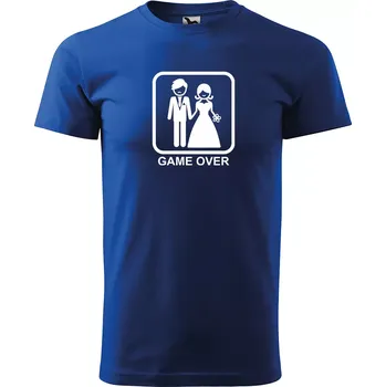 Pánské tričko Sablio Tričko s potiskem GAME OVER - modré 5XL
