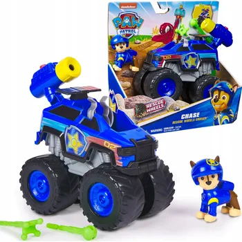 autíčko Tlapková patrola Rescue Wheels modré terénní vozidlo s figurkou Chase 6 cm