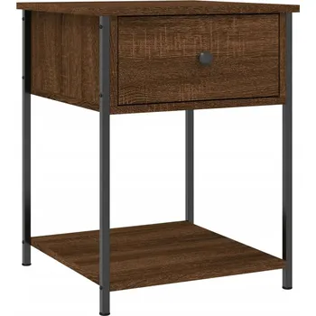 Noční stolek Elegantní noční stolek z dřevěného materiálu, hnědý dub, 44x45x58