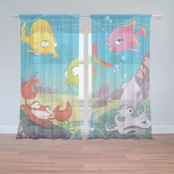 Záclona Sablio Záclony Podmořský svět 2: 2ks 150x250cm