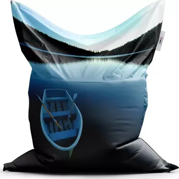 Sedací pytel Sablio Sedací vak Classic Loďka na jezeře - 150x100 cm