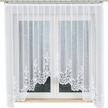 Záclona záclona Markizeta žakárová, klasická, bílá, 180 x 300 cm, žabky