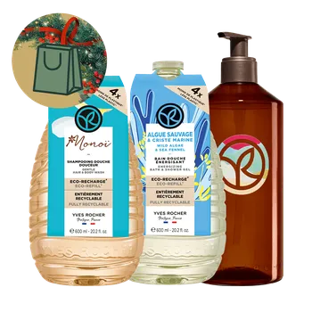 Kosmetická sada Sada sprchových gelů Mořská řasa & motar přímořský a Monoi Bain de Nature od Yves Rocher