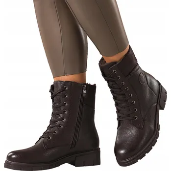 Dámská zimní obuv KOTNÍKOVÉ BOTY Čokoládové Dámské POHODLNÉ Běžící platforma ŠNĚROVACÍ vel. 41