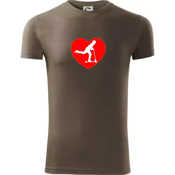 Pánské tričko Koloběžka srdce - Viper FIT - Pánské zůžené tričko - 2XL ( Army )