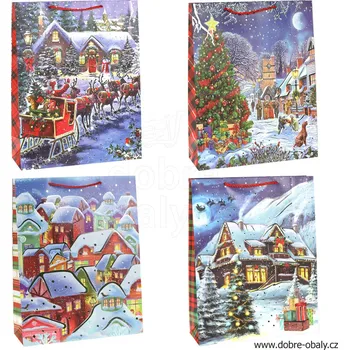 Dárková taška Vánoční papírová dárková taška L - W055083 - Vánoční papírová dá