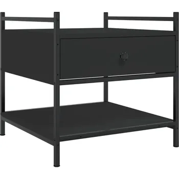 Konferenční stolek Konferenční stolek z dřevotřísky a kovu, černý, 50x50x50 cm