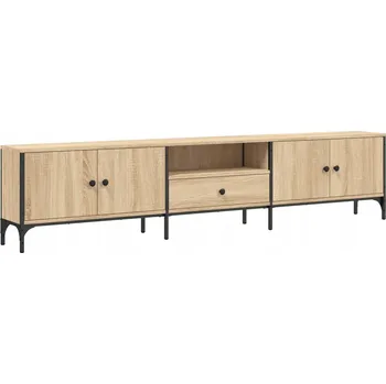 Televizní stolek TV stolek z materiálu na bázi dřeva a kovového rámu, dub sonoma, 200x2