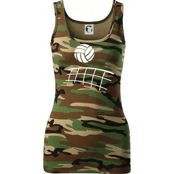 Dámské tričko Volejbalová síť - Dámské Maskáčové tílko - L ( Hnědý maskáč )