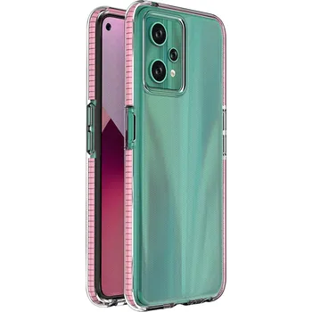 Pouzdro na mobilní telefon Hurtel Silikonový kryt s pružinovým krytem pro Realme 9 Pro s rámečkem, světle růžový