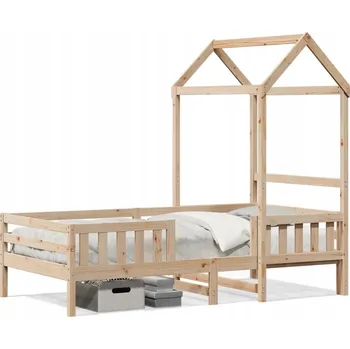 Postel Rám postele pro děti se stříškou, borovice, 205,5 x 105,5 x 56 cm