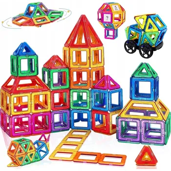 ostatní stavebnice Sada magnetických stavebnic, vzdělávacích STAVEBNICE 120 dílků, velké 3D panely