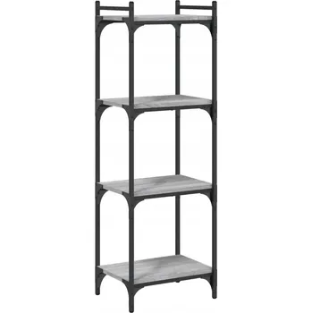 Knihovna Regál na knihy s nastavitelnými nožičkami, šedý dub sonoma, 40x30x120 cm