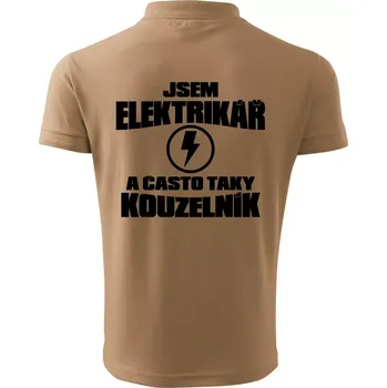 Pánská košile Elektrikář kouzelník - Polokošile pánská Pique Polo 203 - 5XL ( Písková )