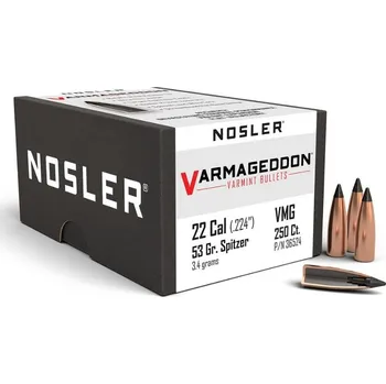 Příslušenství pro sportovní střelbu Střely Nosler Varmageddon .22 Cal, dia .224, 53grs (250 ks)
