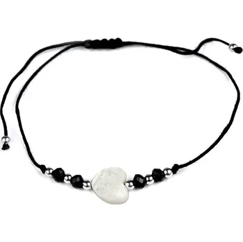 Náušnice Náramek se srdcem - 12 černá