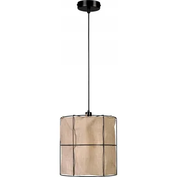 SPOTLIGHT Závěsné svítidlo 1xE27 15W Černé s Béžovým Stínidlem – 1 ks