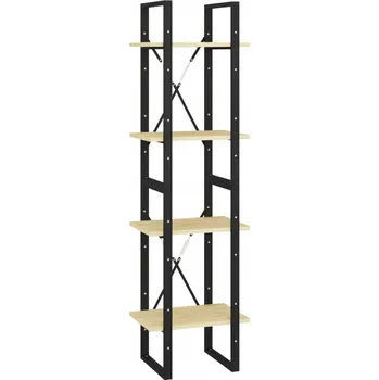 Knihovna Industriální regál z masivního borovicového dřeva, 4 police, 40x30x140 cm