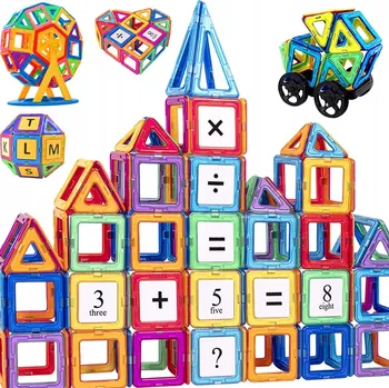 ostatní stavebnice Velké 3D magnetické stavební Stavebnice XXL SADA 120 ks magnetických dlaždic