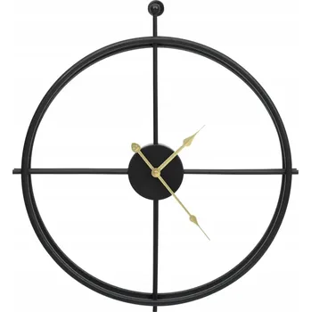 Hodiny Železné nástěnné hodiny minimalistické, bez číslic, černé, Ø52 cm