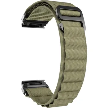 Ostatní příslušenství k chytrým hodinkám VSECHNONAMOBIL 129370 VSECHNONAMOBIL Alpský tah řemínek QuickFit pro Garmin - šířka 22mm khaki zelený
