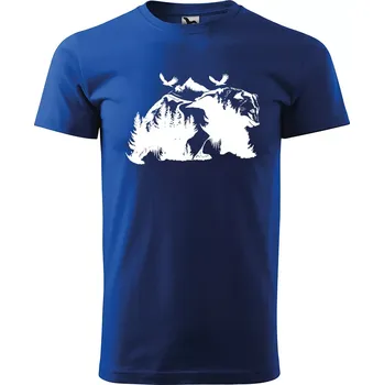 Pánské tričko Sablio Tričko s potiskem Medvěd - modré M
