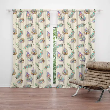 Závěs Sablio Závěs Paví peříčka: 2ks 140x250cm