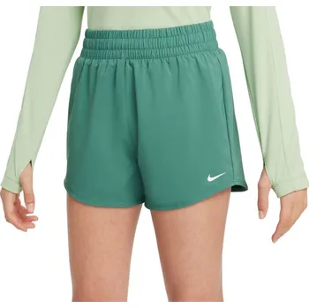 Dívčí kraťasy Dívčí kraťasy Nike Kids Dri-Fit One High-Waisted Woven Training - bicoastal/white Zelený (XL)