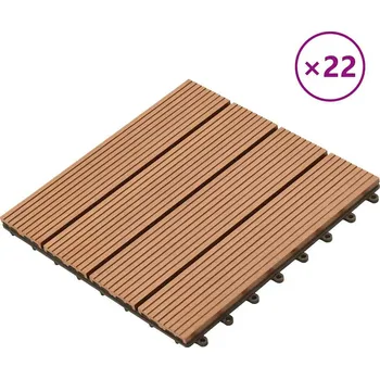 ZBXL 22 ks terasové dlaždice 30 x 30 cm 2 m² WPC hnědé 277796