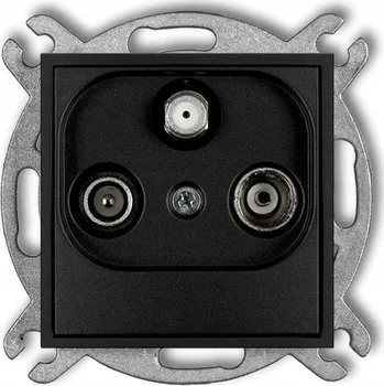 Elektrická zásuvka Anténní zásuvka RTV-SAT koncová 1,5dB černá Karlik Mini 12MGS