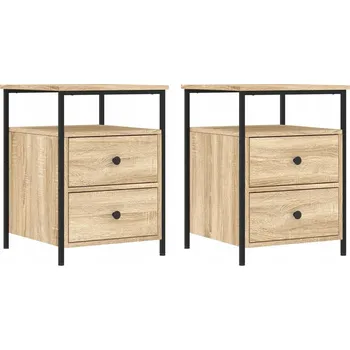 Noční stolek Noční stolek industriální styl, dub sonoma, dřevotřísková deska, 44x45x60 cm