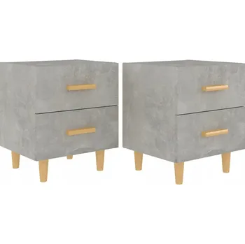 Noční stolek Noční stolek z eukalyptového dřeva, šedý betonu, 40x35x4